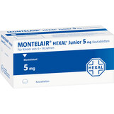 Abbildung: Montelair Hexal Junior 5 mg Kautabletten Kautabletten, 50 St PZN 00232822