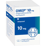 Abbildung: Omep 10 mg magensaftresistente Kapseln Magensaftresistente Hartkapseln, 50 St PZN 01012560