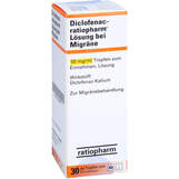 Abbildung: Diclofenac ratiopharm Lösung bei Migräne Tropfen zum Einnehmen, 30 ml PZN 01039553