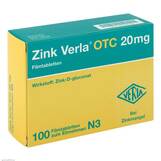 Produktbild Zink Verla® OTC 20 mg Filmtabletten