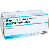 Abbildung: Ropinirol ratiopharm 2 mg Filmtabletten Filmtabletten, 84 St PZN 03391768