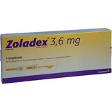 Abbildung: Zoladex 3,6 mg Implantat in einer Fertigspritze Implantat, 1 St PZN 03473615