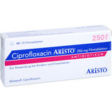 Abbildung: Ciprofloxacin Aristo 250 mg Filmtabletten Filmtabletten, 10 St PZN 03565843