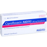 Abbildung: Ciprofloxacin Aristo 250 mg Filmtabletten Filmtabletten, 20 St PZN 03566268