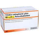 Abbildung: Tilidin ratiopharm plus 50 / 4mg Retardtabletten Retard-Tabletten, 100 St PZN 04795864