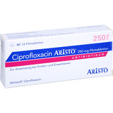 Abbildung: Ciprofloxacin Aristo 250 mg Filmtabletten Filmtabletten, 14 St PZN 05515298