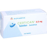 Abbildung: Certican 0,5 mg Tabletten Tabletten, 100 St PZN 06714261