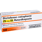 Abbildung: Diclofenac ratiopharm 75 mg SL Retardkapseln Retard-Kapseln, 100 St PZN 07130533