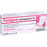 Abbildung: Femigyne ratiopharm N Filmtabletten Filmtabletten, 6X21 St PZN 07424358
