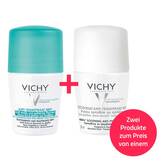 Abbildung: 2 für 1 Vichy Deo Roll-on Anti Flecken 48 h + Vichy Deo Roll-on Sensitiv 48 h Stifte, 2x50 ml PZN 08032377