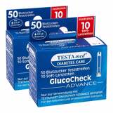 Abbildung: TESTAmed® Glucocheck Advance Teststreifen mit 10 S Kombipackung, 2x1 P PZN 08032552