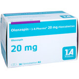 Abbildung: Olanzapin 1A Pharma 20 mg Filmtabletten Filmtabletten, 56 St PZN 09064125