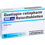 Abbildung: Quetiapin ratiopharm 300 mg Retardtabletten Retard-Tabletten, 10 St PZN 09267029