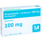 Abbildung: Itraconazol 1A Pharma 100 mg Hartkapseln Hartkapseln, 14 St PZN 09384025
