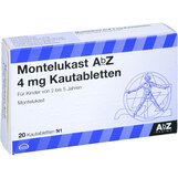 Abbildung: Montelukast AbZ 4 mg Kautabletten Kautabletten, 20 St PZN 09434556