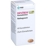 Abbildung: Isentress 100 mg Kautabletten Kautabletten, 60 St PZN 09477011