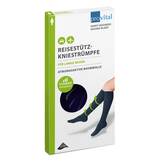 Abbildung: Provital Reisekniestrümpfe Größe 39 - 42 marine Baumwolle 2 St PZN 09519809