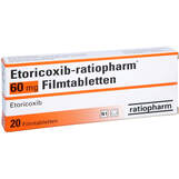 Abbildung: Etoricoxib ratiopharm 60 mg Filmtabletten Filmtabletten, 20 St PZN 12377081