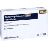 Abbildung: Clarithromycin Accord 250 mg Filmtabletten Filmtabletten, 20 St PZN 13893229