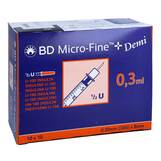 Produktbild BD Micro-Fine + Insulinspritzen 0,3 ml U100 0,3x8 mm