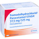 Abbildung: TRAMADOLHYDR. / Paracetamol STADA 37,5mg / 325mg Fta Filmtabletten, 50 St PZN 14307788