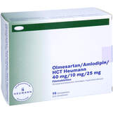Abbildung: Olmesartan / Amlodipin / HCT Heumann 40 / 10 / 25mg Fta Filmtabletten, 98 St PZN 15580492
