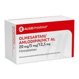 Abbildung: Olmesartan / Amlodipin / HCT AL 20 mg / 5 mg / 12,5 mg Fta Filmtabletten, 28 St PZN 16736097