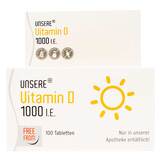 Produktbild Unsere Vitamin D 1.000 I.E. freefrom Tabletten