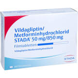 Abbildung: Vildagliptin / Metformin STADA 50 mg / 850 mg Filmtab. Filmtabletten, 30 St PZN 17467512