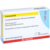 Abbildung: Lacosamid Glenmark 100 mg Filmtabletten Filmtabletten, 56 St PZN 17534929