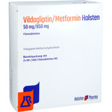 Abbildung: Vildagliptin / Metformin Holsten 50 mg / 850 mg Fta Filmtabletten, 180 St PZN 17887651