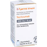 Abbildung: Tyenne 20 mg / ml 200 mg Konzentrat zur Herstellung einer Infusionslösung Infusionslösungskonzentrat, 1 St PZN 18817575