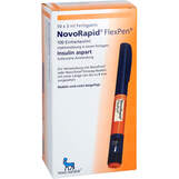 Abbildung: Novorapid Flexpen 100 E / ml Injektionslösung in einem Fertigpen Injektionslösung, 10X3 ml PZN 18819924