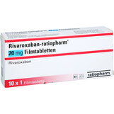 Abbildung: Rivaroxaban-ratiopharm 20 mg Filmtabletten Filmtabletten, 10 St PZN 18826835