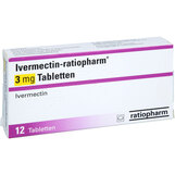 Abbildung: Ivermectin-ratiopharm 3 mg Tabletten Tabletten, 12 St PZN 19392445