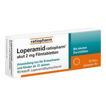 Loperamid ratiopharm akut 2 mg Filmtabletten Loperamid ratiopharm akut 2 mg Filmtabletten
