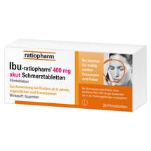 Ibu Ratiopharm 400 mg akut Schmerztbl. Filmtabletten Ibu Ratiopharm 400 mg akut Schmerztbl. Filmtabletten