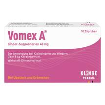 Vomex A 40 mg Kinder-Suppositorien Vomex A 40 mg Kinder-Suppositorien