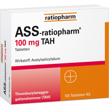 ASS Ratiopharm 100 mg TAH Tabletten ASS Ratiopharm 100 mg TAH Tabletten