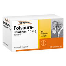 Folsäure Ratiopharm 5 mg Tabletten Folsäure Ratiopharm 5 mg Tabletten