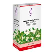 Weissdorn Blätter mit Blüten Tee Weissdorn Blätter mit Blüten Tee