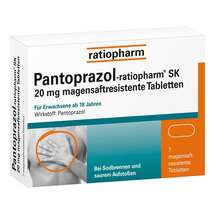 Pantoprazol ratiopharm SK 20 mg magensaftresistent Tabletten Pantoprazol ratiopharm SK 20 mg magensaftresistent Tabletten