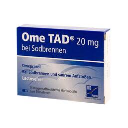 Abbildung: Ome TAD 20 mg b.Sodbrennen Hartkapseln magensaftresistent Magensaftresistente Hartkapseln, 14 St PZN 00002654