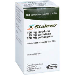 Abbildung: Stalevo 100 mg / 25 mg / 200 mg Filmtabletten 100 St, Filmtabletten PZN 00003056