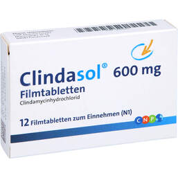 Abbildung: Clindasol 600 mg Filmtabletten 12 St, Filmtabletten PZN 00005291
