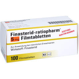 Abbildung: Finasterid ratiopharm 5 mg Filmtabletten 100 St, Filmtabletten PZN 00008148