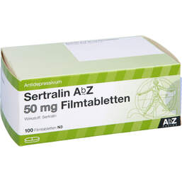 Abbildung: Sertralin AbZ 50 mg Filmtabletten 100 St, Filmtabletten PZN 00012842