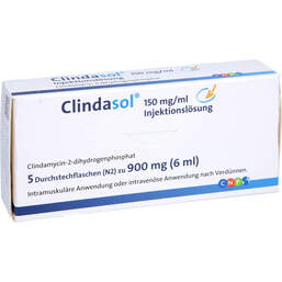 Abbildung: Clindasol 150 mg / ml Injektionslösung 900 mg 5X6 ml, Injektionslösung PZN 00013913