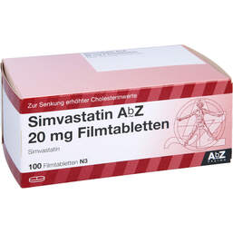 Abbildung: Simvastatin AbZ 20 mg Filmtabletten 100 St, Filmtabletten PZN 00014189