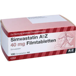 Abbildung: Simvastatin AbZ 40 mg Filmtabletten 100 St, Filmtabletten PZN 00014255